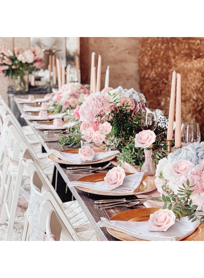 Artificial Flowers 25pcs Real Looking Fake Roses with Stems for DIY Wedding Bouquets White Bridal Shower Centerpieces Arrangements Party Tables Decorations - Image 3