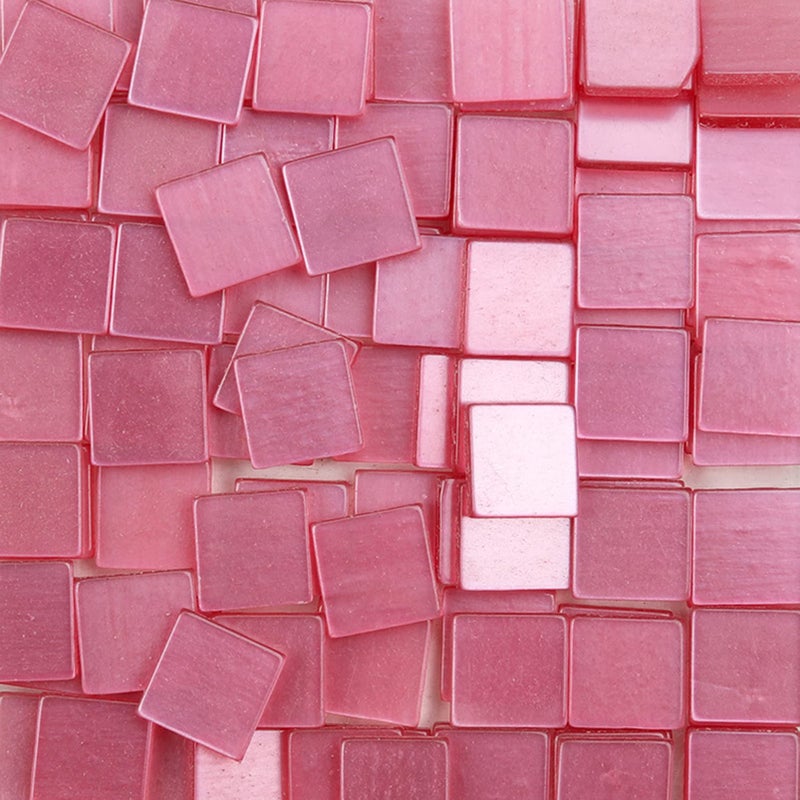 100pcs25g Square Resin Glass 1x1 cm Mosaic Tiles for Crafts Glass Mosaic for Jewelry Making Transparent Pink
