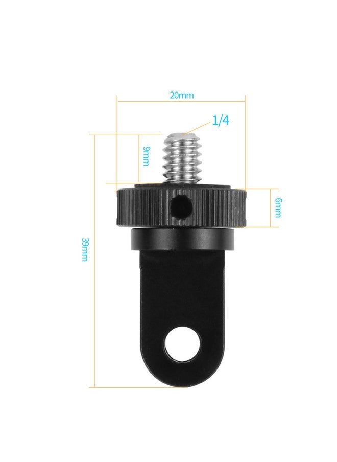 Aluminum Alloy 1/4 Selfie Stick Tripod Adapter Black Suitable For Gopro Xiaomi Sports Cameras Accessories-Color:Fifth Generation Black-three Cards M6 - Image 5