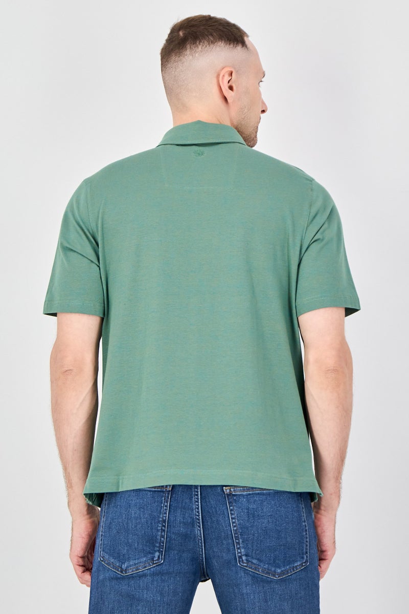 Rainforest Men Regular Fit Short Sleeve Heather Polo Shirt, Sage Green - Image 3