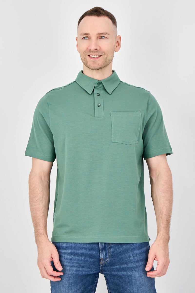 Rainforest Men Regular Fit Short Sleeve Heather Polo Shirt, Sage Green - Image 1