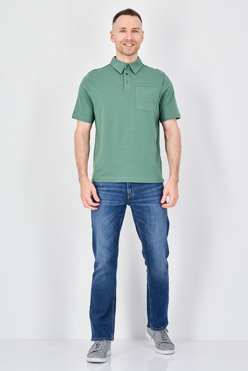 Rainforest Men Regular Fit Short Sleeve Heather Polo Shirt, Sage Green - Image 4