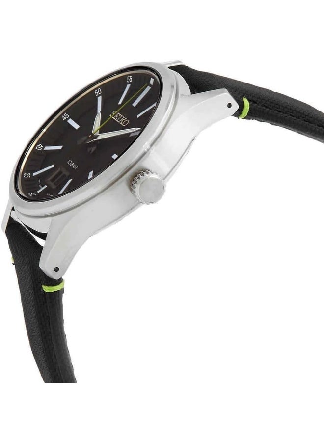 Seiko ساعة يد للرجال بقرص أسود من كواتز بيغ ديت SUR517P1 - Image 2