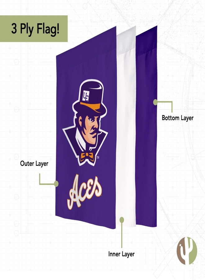 Desert Cactus University of Evansville UE Garden Flag – 19 x 12 inch Evansville Purple Aces Banner, For Outdoor Display and Events (Design A) - Image 3