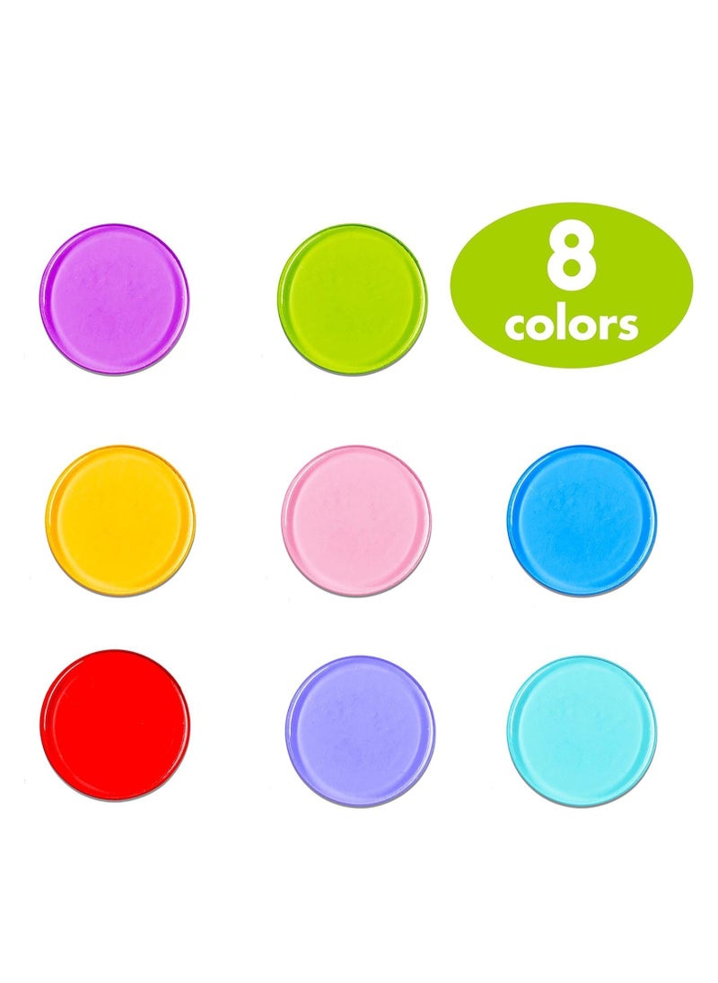 Premify 250 Kids Counting Chips, Learning Resources Transparent Color Math Counters for Kids, Multicolor Round Chip for Kids Math Education or Games School Supplies Ages 5+  - Image 2
