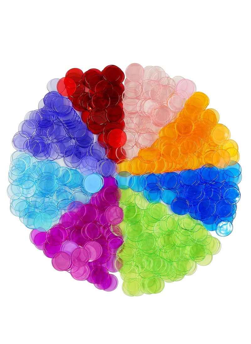 Premify 250 Kids Counting Chips, Learning Resources Transparent Color Math Counters for Kids, Multicolor Round Chip for Kids Math Education or Games School Supplies Ages 5+  - Image 4