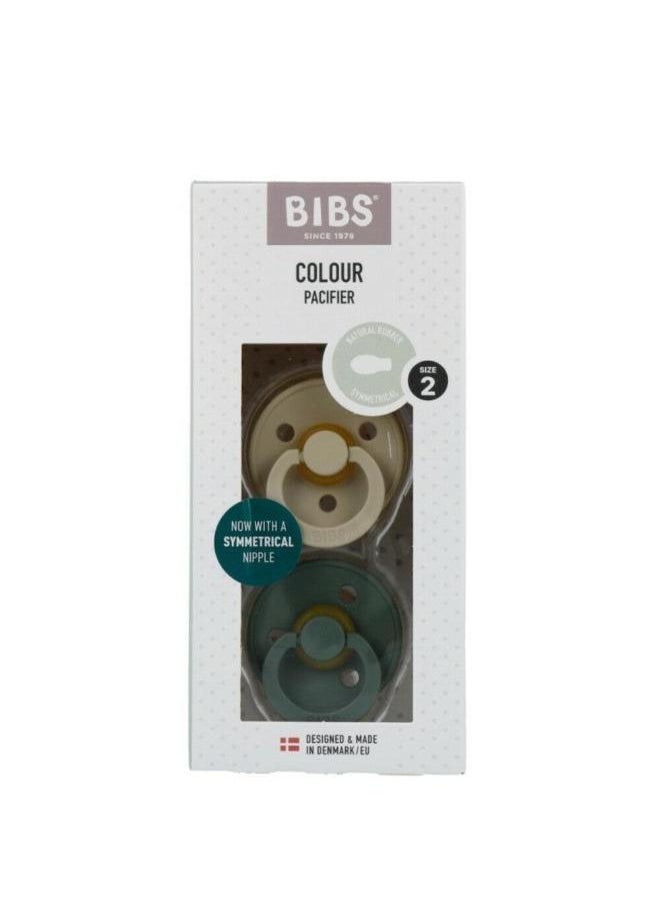 BIBS Pacifier 6-18 Months Symmetrical Vanilla/Pine, 2 pcs.  - Image 1
