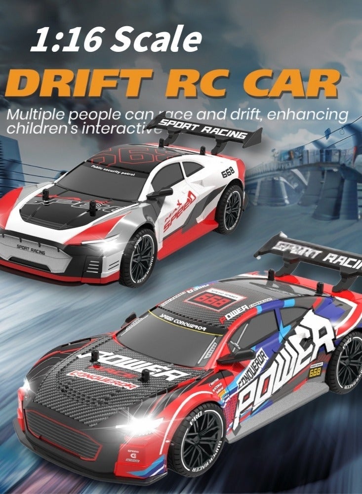 Wheels Remote Control Car Drift Car, 1:16 Scale Car, 2.4GHz 30KM/H High Speed Racing Sport Toy Cars With Lights, Racing And Drift Wheels For Adults Boys Girls Kids Gift - Image 5