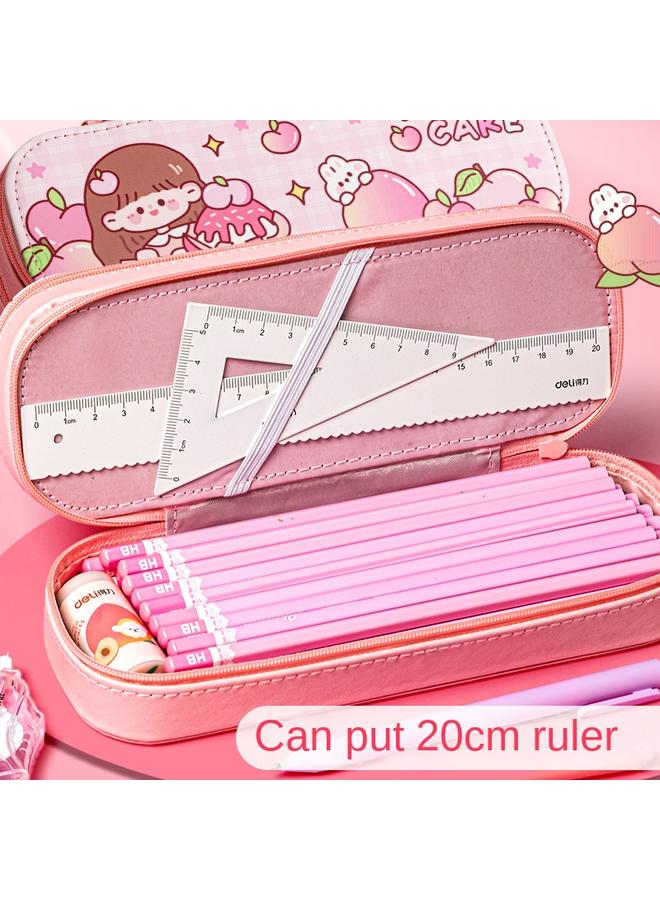 Bluejw Large Capacity Pencil Case Multifunctional Third Grade Double-layer Pencil Case High Color Value Waterproof Storage Pencil Case For Girls - Image 5