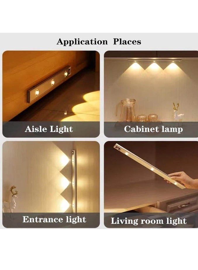 الواحة-TH 3 ألوان قابلة لإعادة الشحن تحت الخزانة، أضواء خزانة بمستشعر الحركة في الداخل، مع بطارية 1450 مللي أمبير في الساعة، قابلة للتعتيم تحت شريط الإضاءة للمطبخ، خزانة الملابس، المرآب، السلالم 60 سم - Image 2