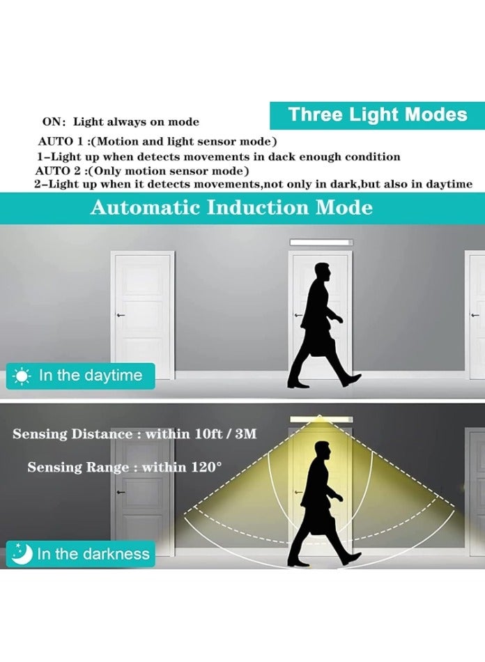 الواحة-TH 3 ألوان قابلة لإعادة الشحن تحت الخزانة، أضواء خزانة بمستشعر الحركة في الداخل، مع بطارية 1450 مللي أمبير في الساعة، قابلة للتعتيم تحت شريط الإضاءة للمطبخ، خزانة الملابس، المرآب، السلالم 60 سم - Image 3