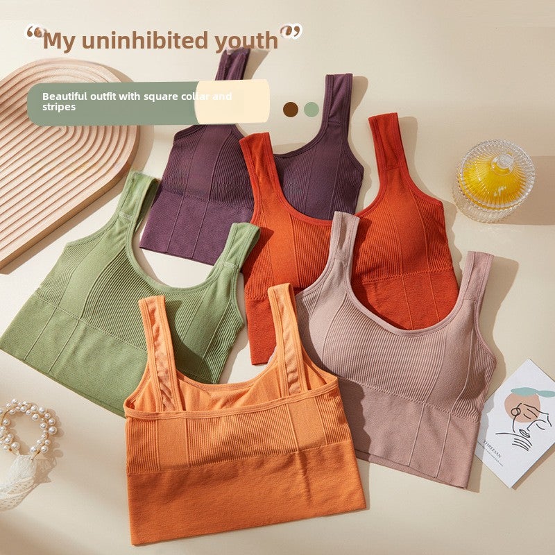 Seamless Sports Bra Comfortable Sexy Yoga Crop Top White - Image 3