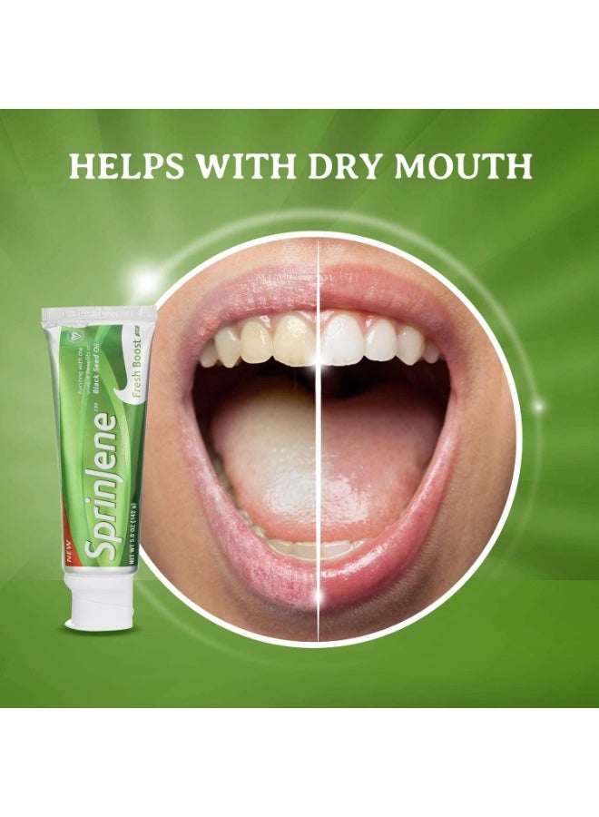 سبرين جين معجون أسنان سبرينجين بالفلورايد وزيت الحبة السوداء والزنك – لتبييض طبيعي، معتمد من ADA، حلال، نباتي وخالٍ من التجارب الحيوانية - Image 5