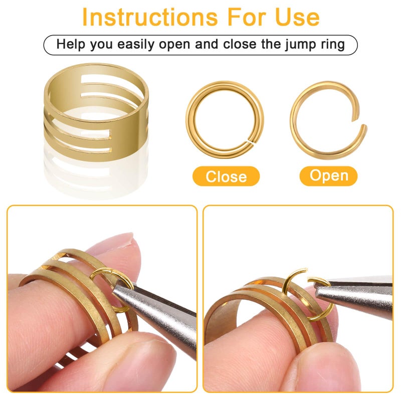 Anezus Jump Rings for Jewelry Making Supplies and Necklace Repair with Jump Ring Pliers and Open Jump Ring(1200Pcs Silver and Gold) - Image 3