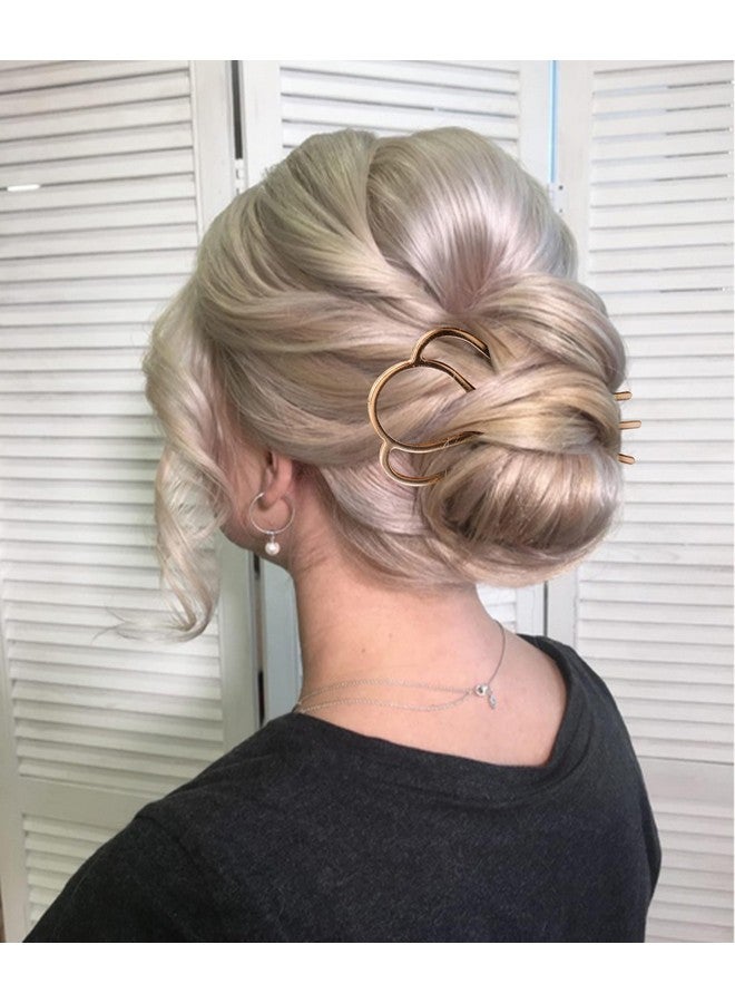 Chanaco French Hair Pins for Women Gold Silver Updo Hair Accessories U Shaped Hair Pins for Buns Twist Hairpin for Styling Metal Hair Fork with Combs for Girls Non Slip Hair Sticks for Thick Hair - Image 3