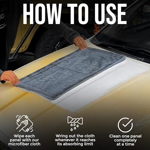 CAR101 Microfiber Cloth - 1Pcs - 60x40 cm - 1200 GSM - DualColor | Multipurpose | Lint-Free | Superior Softness & High Absorbency | Microfibre Towels for Car, Bike & Household Cleaning - Image 4