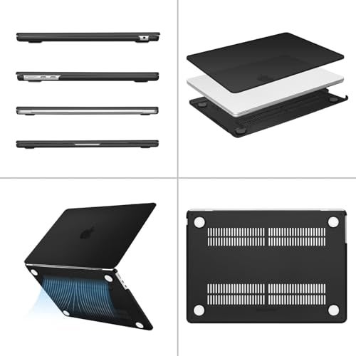 Dyazo Hard Shell Case Compatible for MacBook Air 13.6 inch Case 2026 2025 2024 2022 Release M5 A3449 | M4 A3240 | M3 A3113 | M2 A2681 | Slim Laptop Protective Plastic Cover Case (Transparent Black) - Image 5