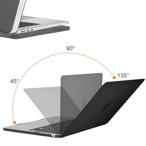Dyazo Hard Shell Case Compatible for MacBook Air 13.6 inch Case 2026 2025 2024 2022 Release M5 A3449 | M4 A3240 | M3 A3113 | M2 A2681 | Slim Laptop Protective Plastic Cover Case (Transparent Black) - Image 4