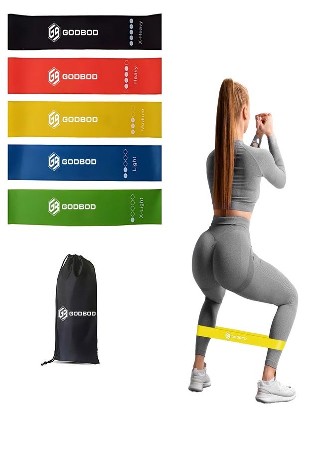 GODBOD Ultimate Resistance Bands Set - 5 Pack with Carrying Bag, Exercise Bands for Strength Training, Yoga, Pilates, Physical Therapy, Home Workouts - Short Loop Bands - Image 1