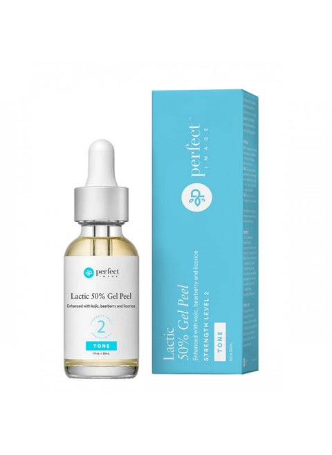 Lactic 50% Gel Peel, Chemical Peels for Face Breakout Scars, Chemical Exfoliant for Face, Strength Level 2, 1.0 fl oz. e, 30 mL Perfect Image