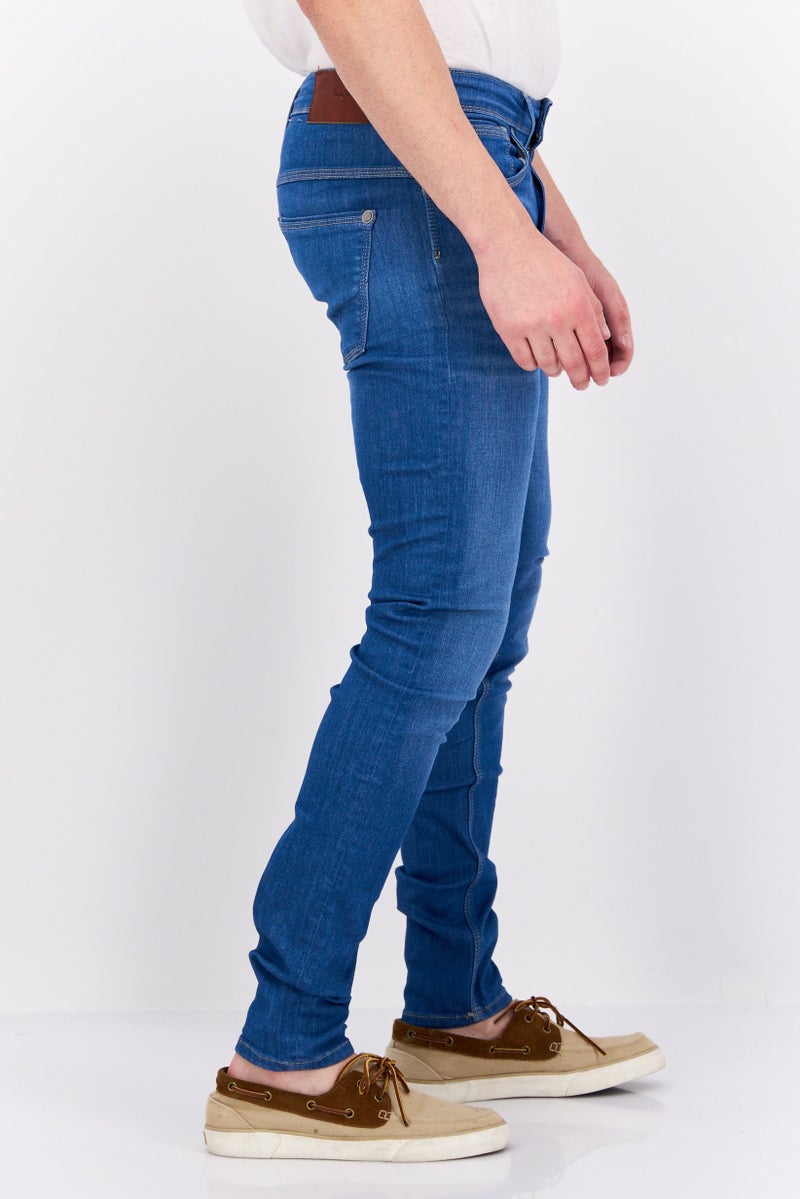 Pepe Jeans Men Regular Waist Slim Fit Washed Stretchable Jeans, Light Blue - Image 2