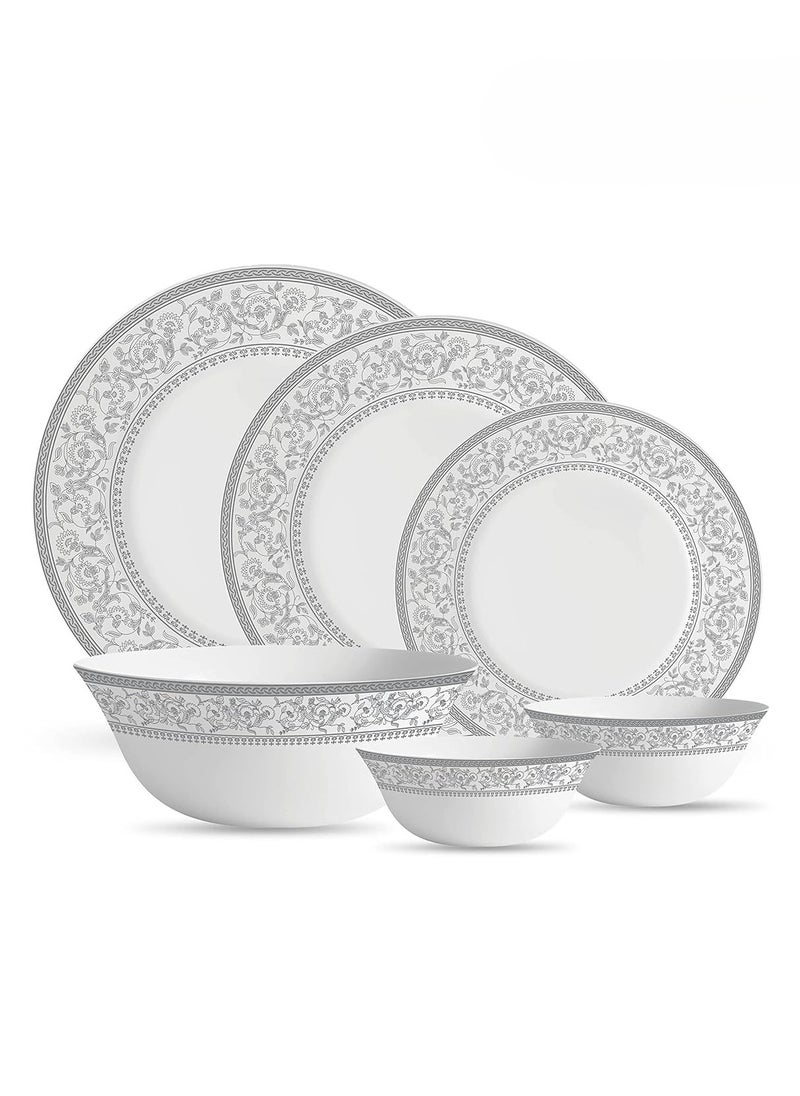 Laopala Diva Sovrana Persian Silver 26 Pcs Dinner Sets Plates Microwave Safe & Dishwasher Safe Minimalist Style Lightweight Utensil Set-Reusable  - Image 1