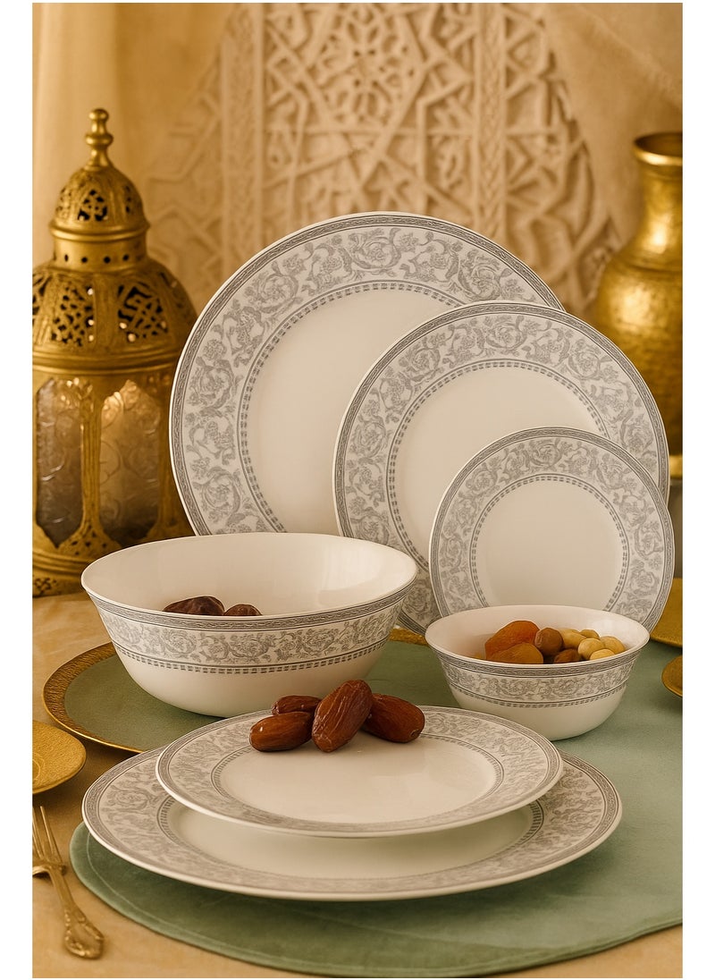 Laopala Diva Sovrana Persian Silver 26 Pcs Dinner Sets Plates Microwave Safe & Dishwasher Safe Minimalist Style Lightweight Utensil Set-Reusable  - Image 5