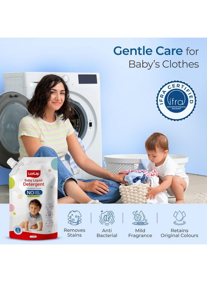 لوفلاب عبوة إعادة تعبئة منظف الغسيل للأطفال - 1000 مل، تركيبة متوازنة الحموضة تم اختبارها من قبل أطباء الجلدية، خالية من المواد الكيميائية القاسية، آمنة على يدي الأم وبشرة الطفل، مضادة للبكتيريا، غنية بالصبار - Image 2