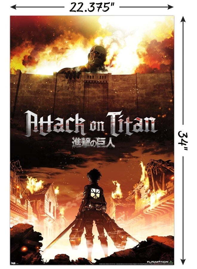 Trends International Trends International Attack on Titan  Fire Wall Poster 22375 x 34 Unframed Version  - Image 3