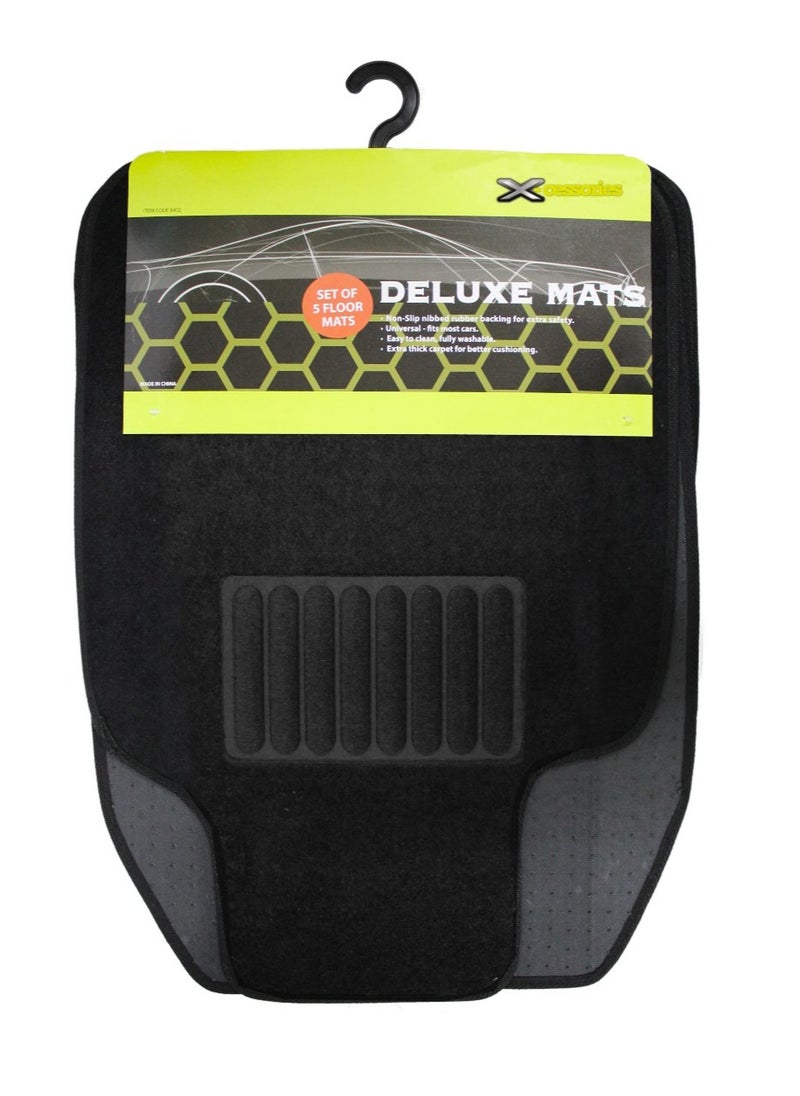 XCESSORIES Xcessories Deluxe Heavy Duty Car Mat 5 Pieces Set (BLACK)  - Image 1