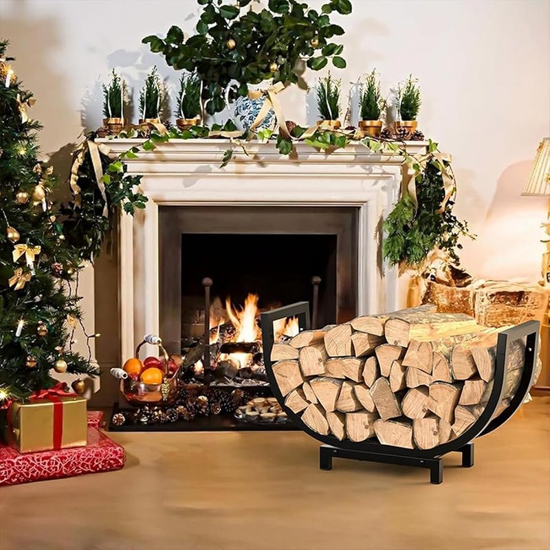 24 بوصة حامل حطب نار معدني ثقيل قابلة للفصل للاستخدام الداخلي والخارجي والتخييم - Image 4