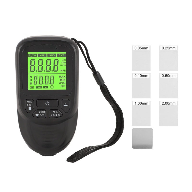 Professional Coating Thickness Gauge High Accuracy 3 Units Paint Mil Thickness Meter Gauge Black - Image 1