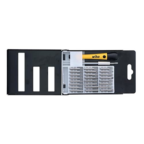 Wiha 75992 System 4 Precision Interchangeable Bit Set, Torx, Slotted, Phillips, Hex Inch, ESD Safe Precision Handle, 27 Piece In Compact Box - Image 2