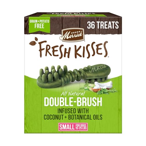 Merrick Fresh Kisses Natural Dental Chews Infused With Coconut And Botanical Oils For Small Dogs 1525 Lbs 36 ct Box