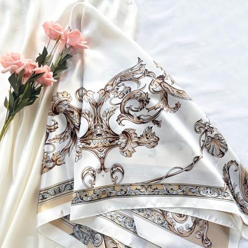 Julunar Silk Like Head Scarf for Women - Satin Large Hair Scarves - 35" Square Silk Hair Wrap for Sleeping with Gift Packed - Image 2