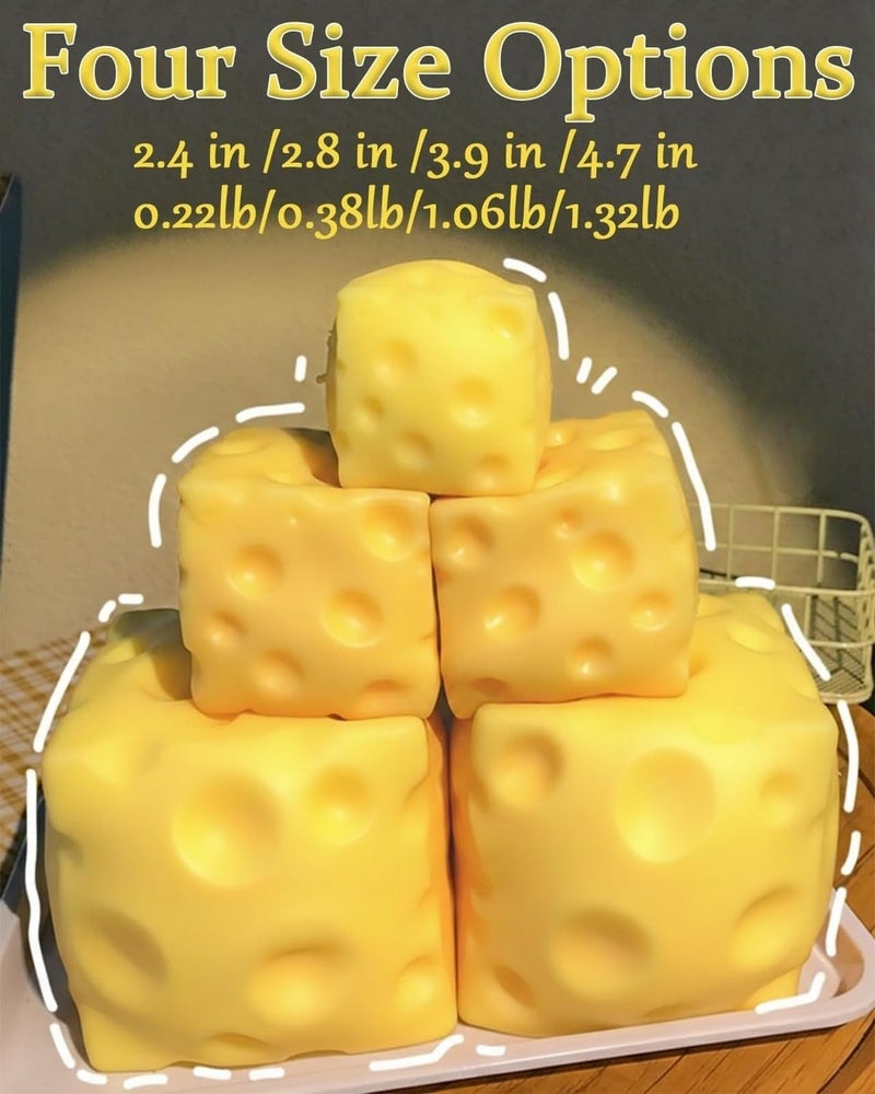 Jumbo Slow Rising Cheese Squishy Toy 2.8in - Image 3