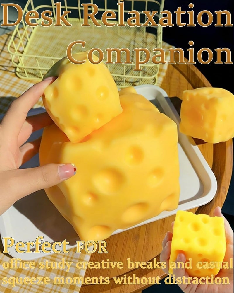 Jumbo Slow Rising Cheese Squishy Toy 2.8in - Image 5