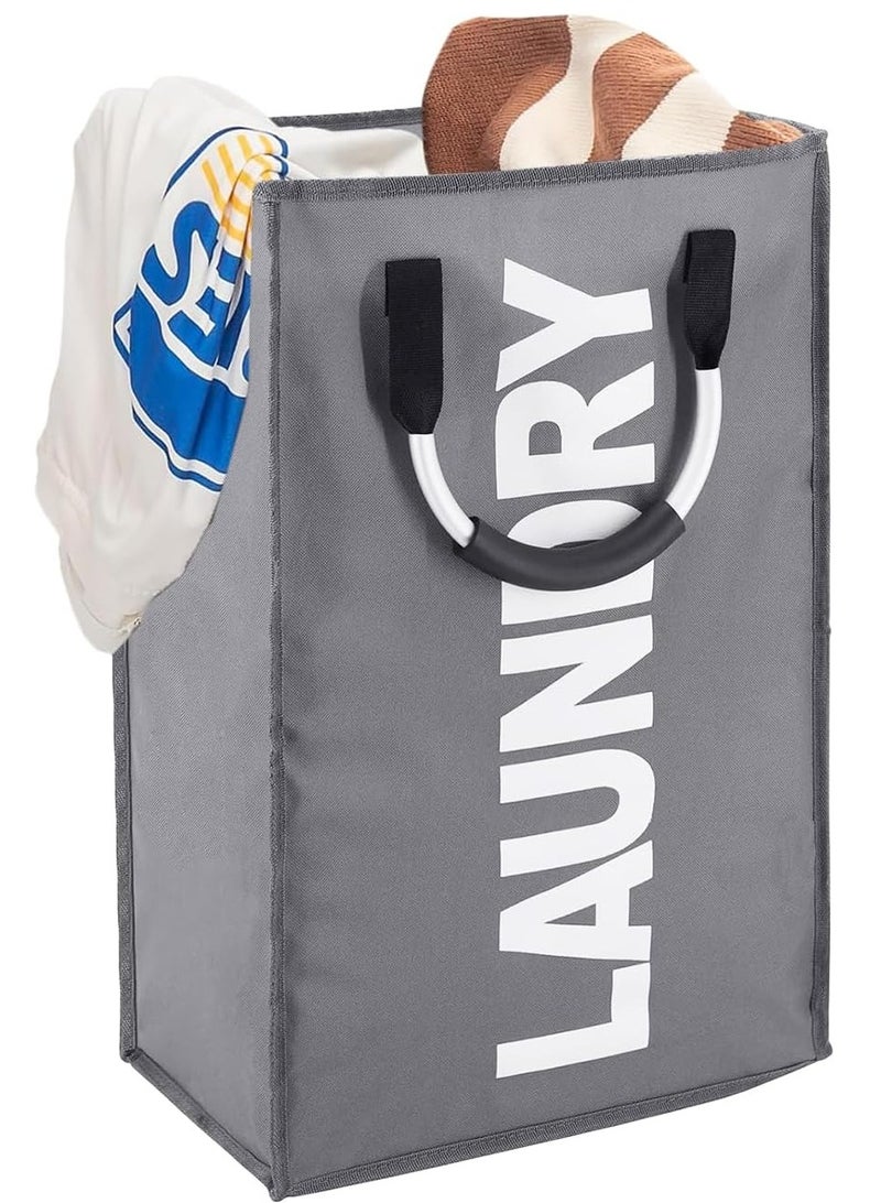 Raxoom Large Laundry Basket, Large Hamper, Collapsible Laundry Bag, Freestanding Tall Clothes Hamper, Foldable Washing Bin, for Bedrooms Laundry Room, Bathroom - Image 1