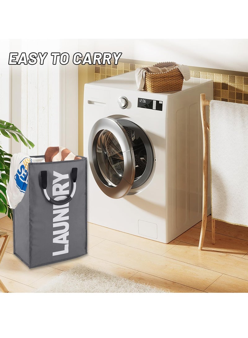 Raxoom Large Laundry Basket, Large Hamper, Collapsible Laundry Bag, Freestanding Tall Clothes Hamper, Foldable Washing Bin, for Bedrooms Laundry Room, Bathroom - Image 2