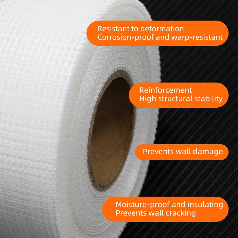 QILIMA Self-Adhesive Fiberglass Drywall Joint Mesh Tape, Fiber Mesh Crack Patch Wall Repair Fabric,2 Inch by 148 Feet White - Image 4
