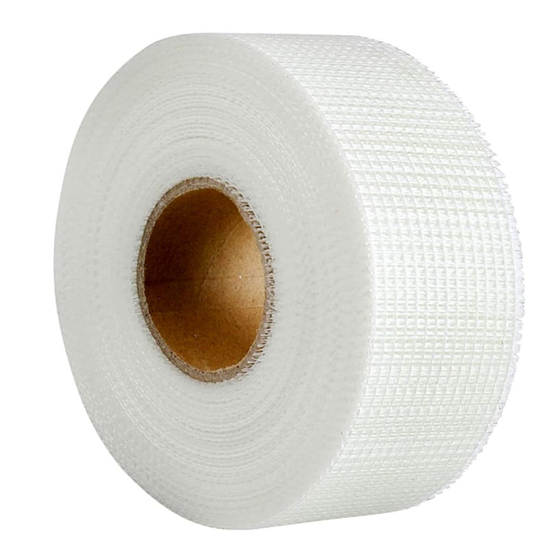 QILIMA Self-Adhesive Fiberglass Drywall Joint Mesh Tape, Fiber Mesh Crack Patch Wall Repair Fabric,2 Inch by 148 Feet White - Image 1