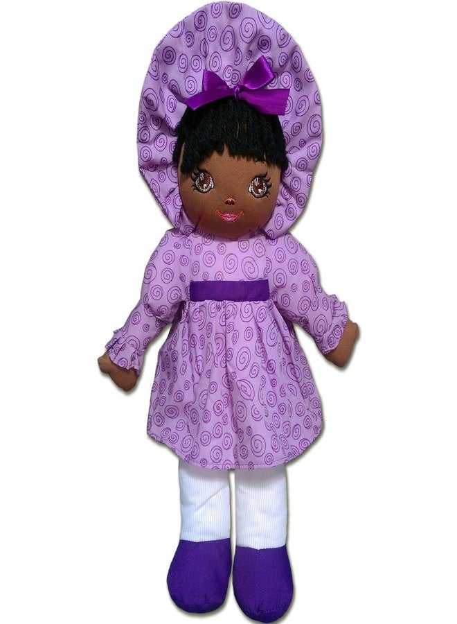 Anico 15" Sweetie Mine - Soft African American Rag Doll in Lavender | Plush Companion for Girls | Perfect 15-Inch Kids Gift - Image 1