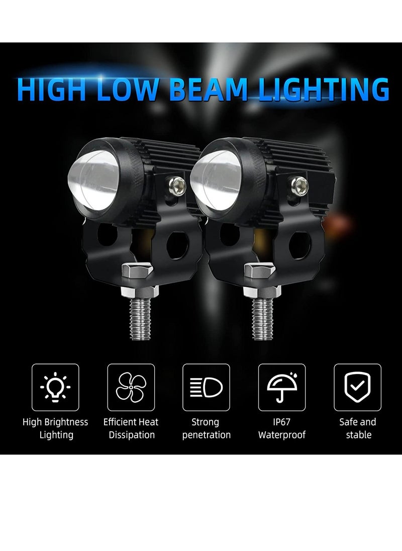 Excefore Motorcycle Driving Light LED High Low Beam Yellow White Fog Light 3 Modes Adjustable Bracket IP67 Waterproof 60W 3575SMD DC 9-30V Work Lamp Compatible with Tractor Truck Car SUV 2Pcs Black  - Image 5