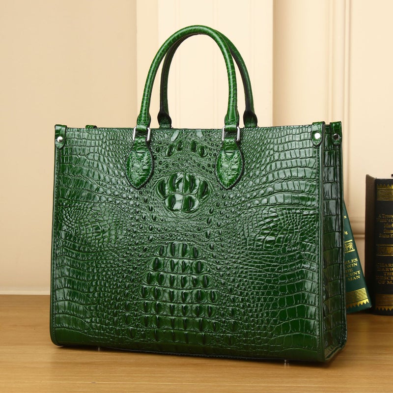 Crocodile Fish Bone Pattern Ladies Handbag High-End Fashion Tote Bag Large Capacity Women'S Bag Shoulder Diagonal Bag Factory - Image 1