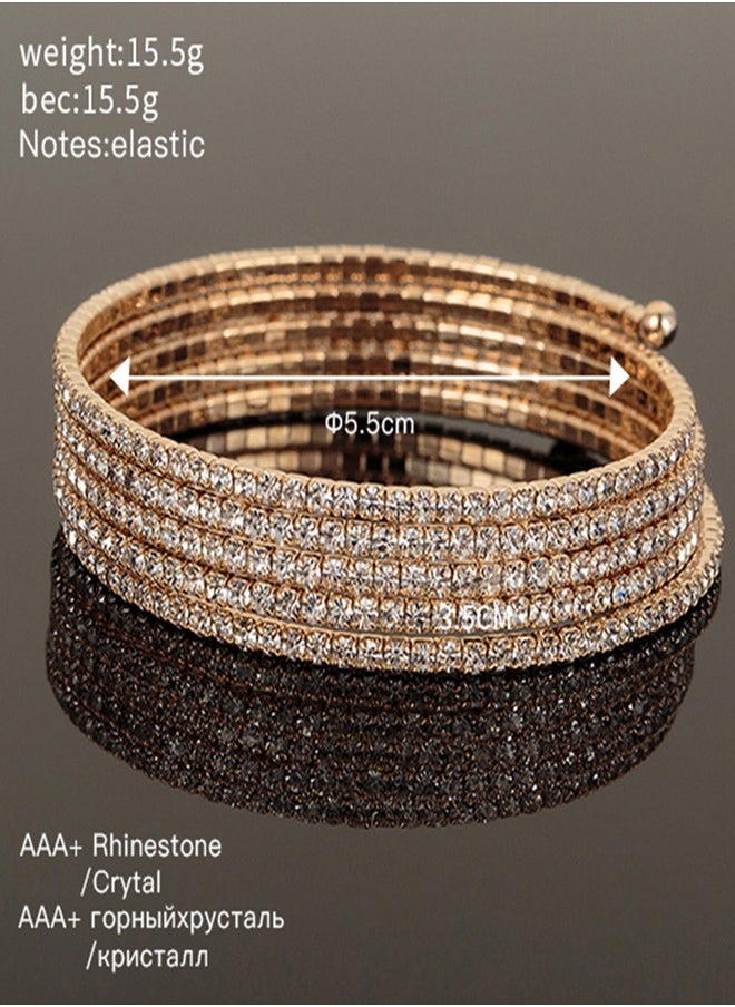 Generic - Women's Super Thin  Elastic With Clear Diamond & Stone Decoration, Shiny & Fashionable For Parties & Holidays GOLD - Image 1