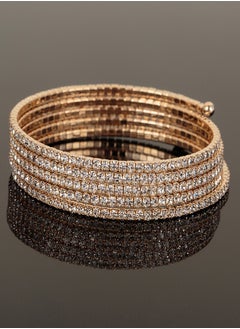 Women's Super Thin  Elastic With Clear Diamond & Stone Decoration, Shiny & Fashionable For Parties & Holidays GOLD