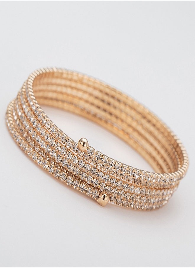 Generic - Women's Super Thin  Elastic With Clear Diamond & Stone Decoration, Shiny & Fashionable For Parties & Holidays GOLD - Image 1