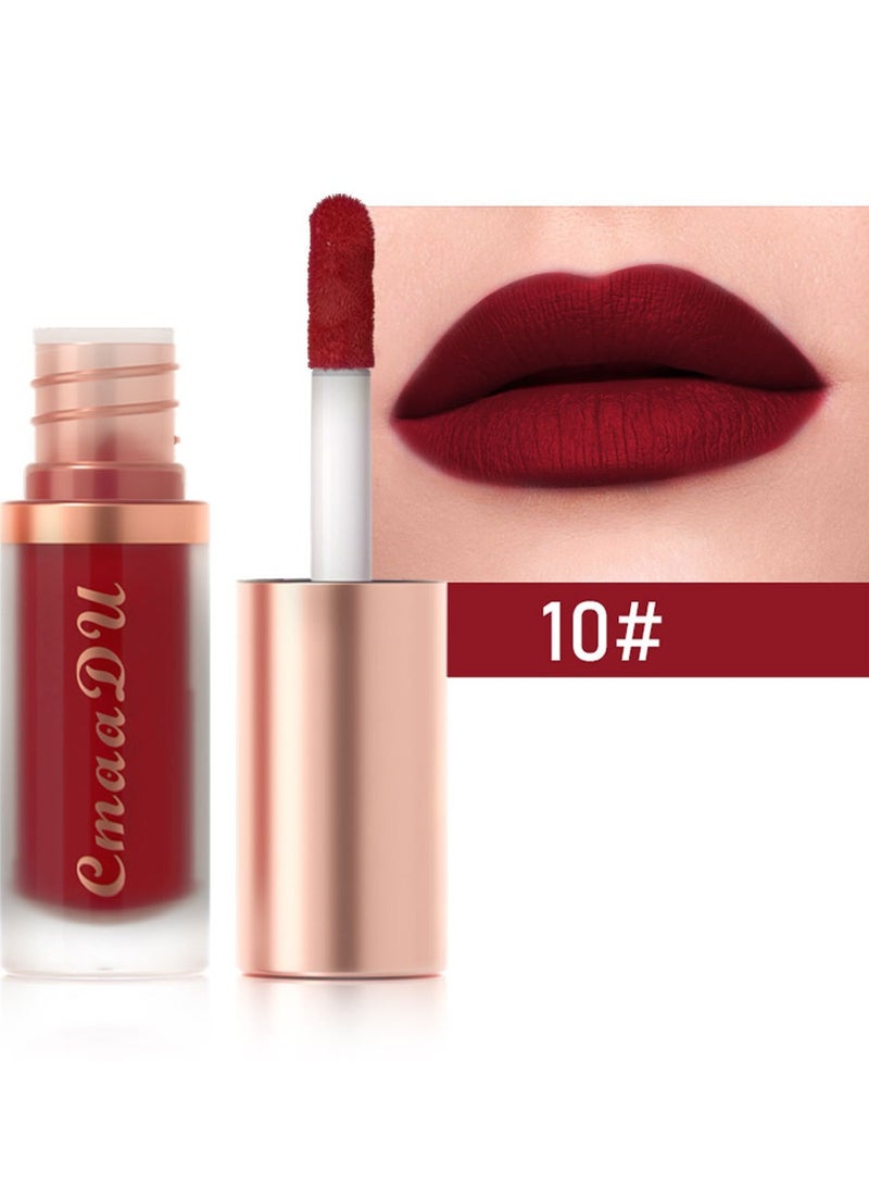 CmaaDu 2 PCS Waterproof Matte Lip Glaze and Velvet Lipstick - Long-Lasting, Smooth, and Glossy Finish Valentine's Day Gifts - color 10 - Image 1