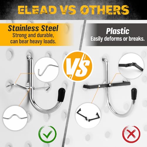 ELEAD مجموعة أدوات تعليق 297 قطعة من إيليد، ملحقات منظم لوح التعليق مع صناديق لتنظيم أدوات متنوعة، تناسب لوح التعليق بسمك 1/8 أو 1/4 بوصة للتخزين المعلق، للمرآب والمطبخ والحمام وغرفة الحرف اليدوية - Image 3