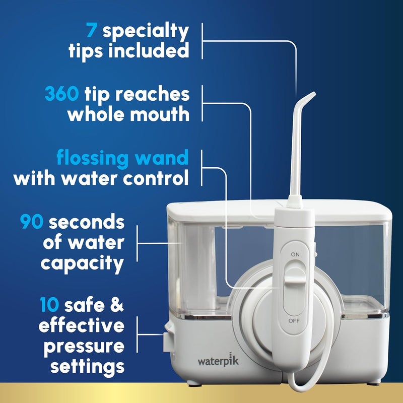 Waterpik ION Professional Water Flosser Rechargeable and Portable for Teeth Gums Braces 10 Settings 7 Flossing Tips For Multiple Users And Needs ADA Accepted WF12 White Packaging May Vary - Image 2